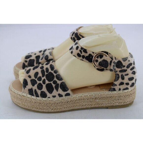 Bella Marie Leopard Espadrilles Size 8 Women's Peep Toe - Picture 9 of 11